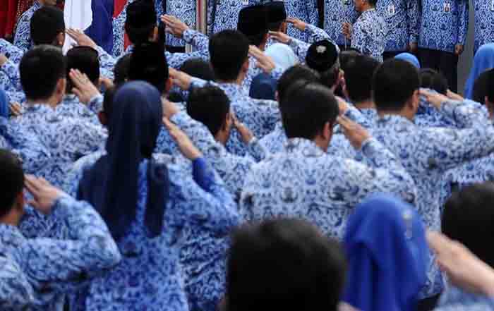 ASN mengikuti upacara/ilustrasi