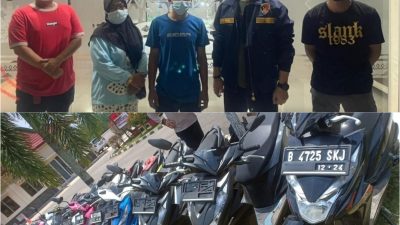 Salah seorang anggota komplotan maling sepeda motor asal Lampung Tengah yang menyerahkan diri ke Polres Lampung Utara, Sabtu (16/10/2021).