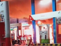 Kebakaran di SPBU Jalan Pangeran Antasari Bandarlampung