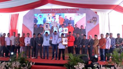 Pj Sekdakab Lamteng Hadiri Pengundian dan Penetapan Nomor Urut Paslon Bupati-Wakil Bupati